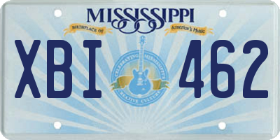 MS license plate XBI462