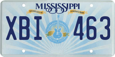 MS license plate XBI463