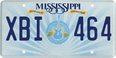 MS license plate XBI464