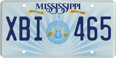 MS license plate XBI465
