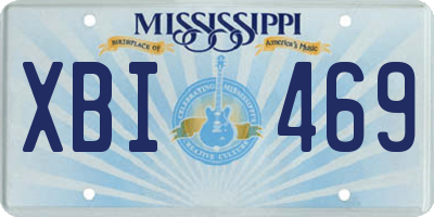 MS license plate XBI469