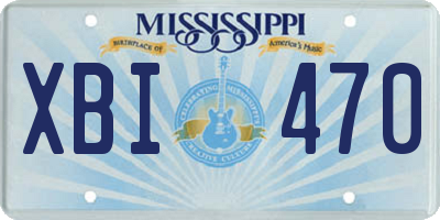 MS license plate XBI470