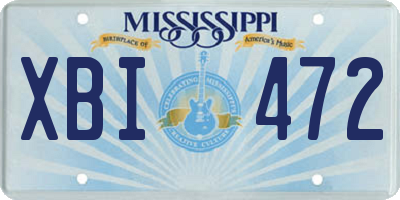 MS license plate XBI472