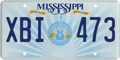 MS license plate XBI473