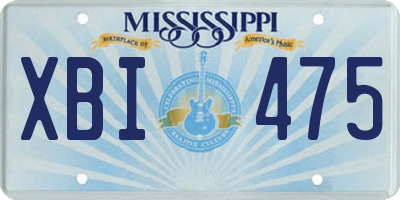 MS license plate XBI475