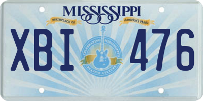 MS license plate XBI476