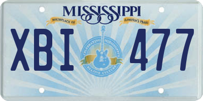 MS license plate XBI477