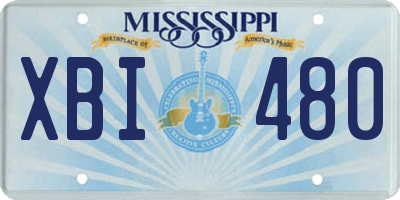 MS license plate XBI480