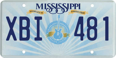 MS license plate XBI481