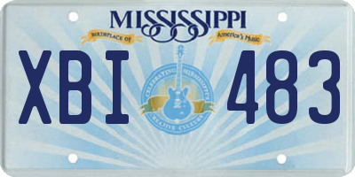 MS license plate XBI483