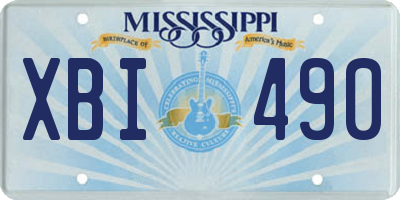 MS license plate XBI490