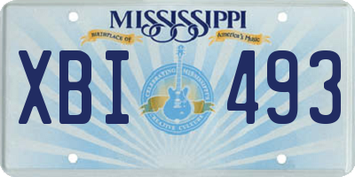 MS license plate XBI493