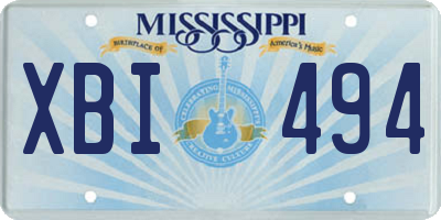 MS license plate XBI494