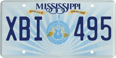 MS license plate XBI495