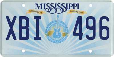 MS license plate XBI496