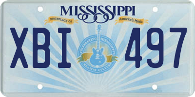MS license plate XBI497