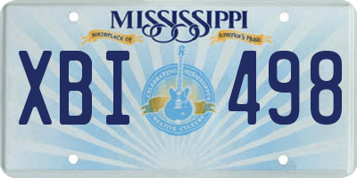 MS license plate XBI498