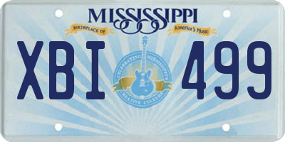 MS license plate XBI499