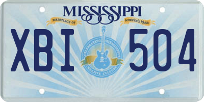 MS license plate XBI504