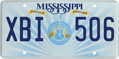 MS license plate XBI506