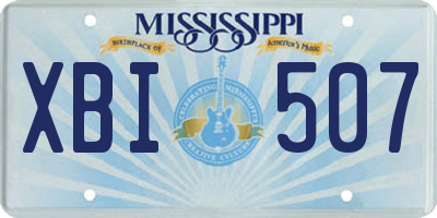MS license plate XBI507