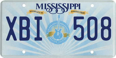 MS license plate XBI508
