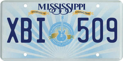 MS license plate XBI509