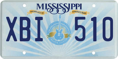 MS license plate XBI510
