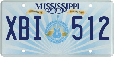 MS license plate XBI512