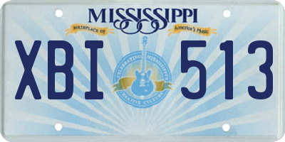MS license plate XBI513