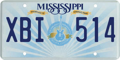 MS license plate XBI514