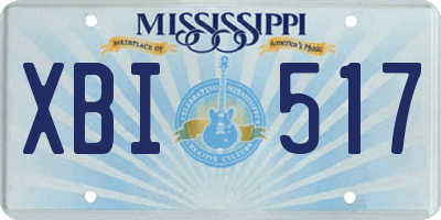 MS license plate XBI517