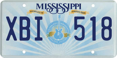 MS license plate XBI518