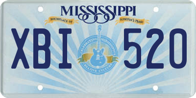 MS license plate XBI520