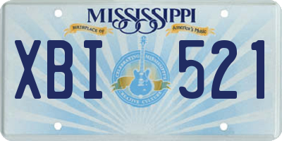 MS license plate XBI521