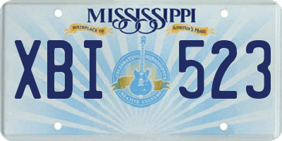 MS license plate XBI523