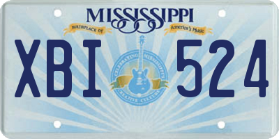MS license plate XBI524