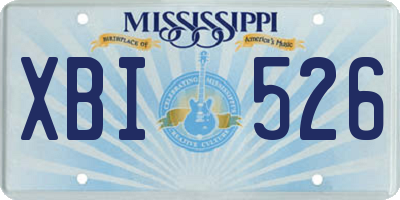 MS license plate XBI526