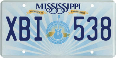 MS license plate XBI538