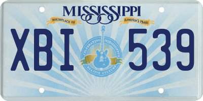 MS license plate XBI539