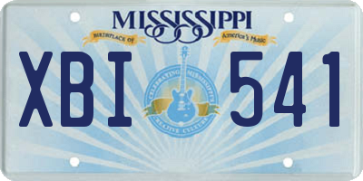 MS license plate XBI541