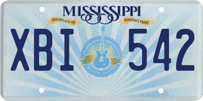MS license plate XBI542