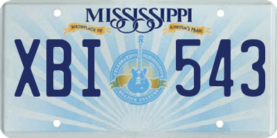 MS license plate XBI543