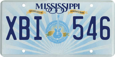 MS license plate XBI546