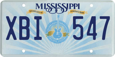 MS license plate XBI547