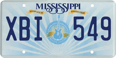 MS license plate XBI549