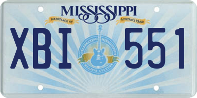 MS license plate XBI551