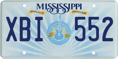 MS license plate XBI552