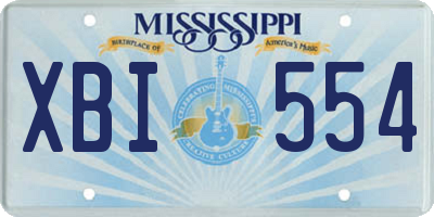 MS license plate XBI554