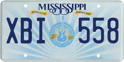 MS license plate XBI558